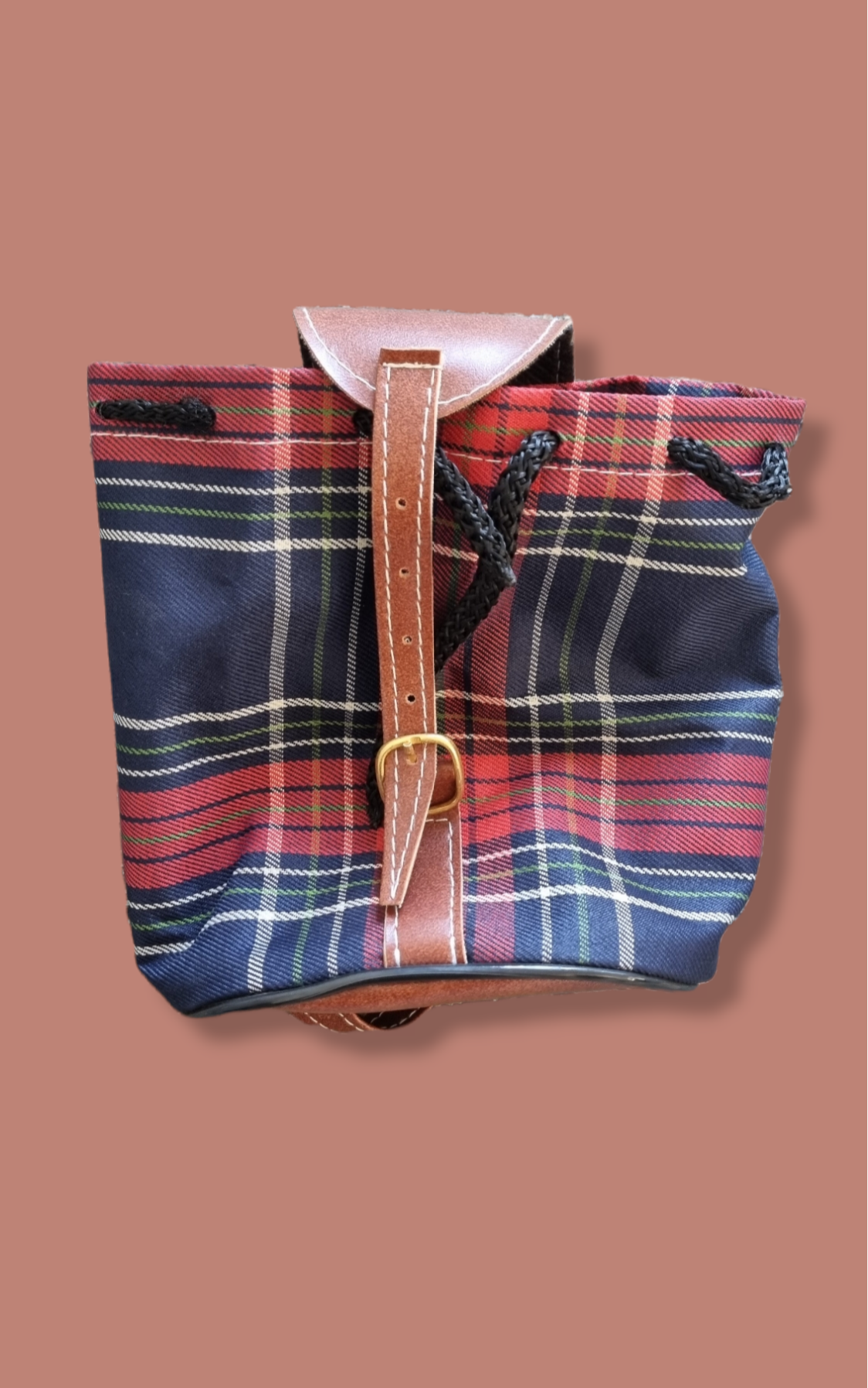 Mochila escocesa pequeña
